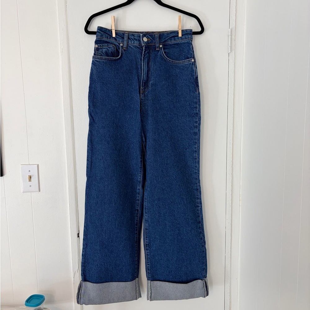 Austyn High-Rise Cuffed Cuffed Wide-Leg Jeans - Pilcro